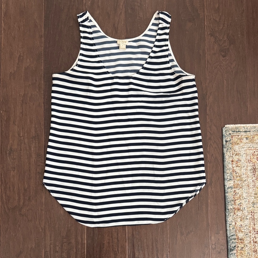 J. Crew Navy and White Striped Tank Top